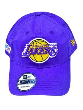 Los Angeles Lakers 2021 Playoffs NBA New Era 9Fifty Snapback Hat Purple Logo